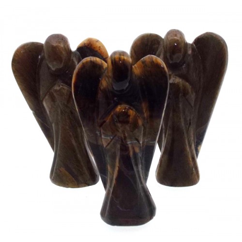 Tigers Eye Carved Gemstone Angel